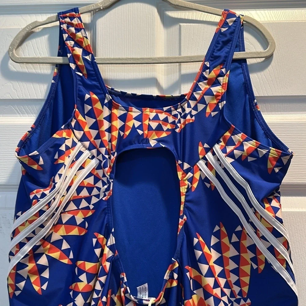 NWT! Adidas X Farm Rio Blue Banana Print One Piece Swimsuit 4X Plus
